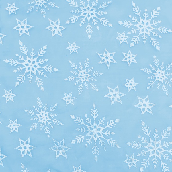 Sky Blue Snowflake Organza